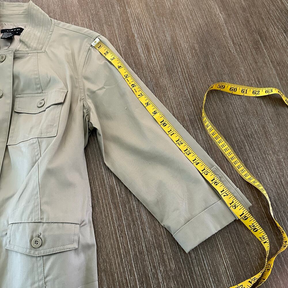 LIGHT Women Green Utility Lightweight Button Front Jacket Size S NWOT - Picture 6 of 8